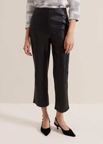 Phase Eight Mya Pu Crops Trousers Black Canada | GOUCYP-671